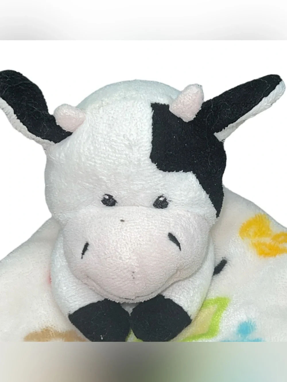 Little Miracles Cow Security Blanket Baby Lovey Farm Print